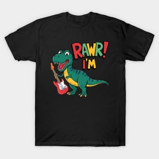 Kids 3 Year Old dinosaurs birthday 3rd Party Rawr T rex Boys T-Shirt